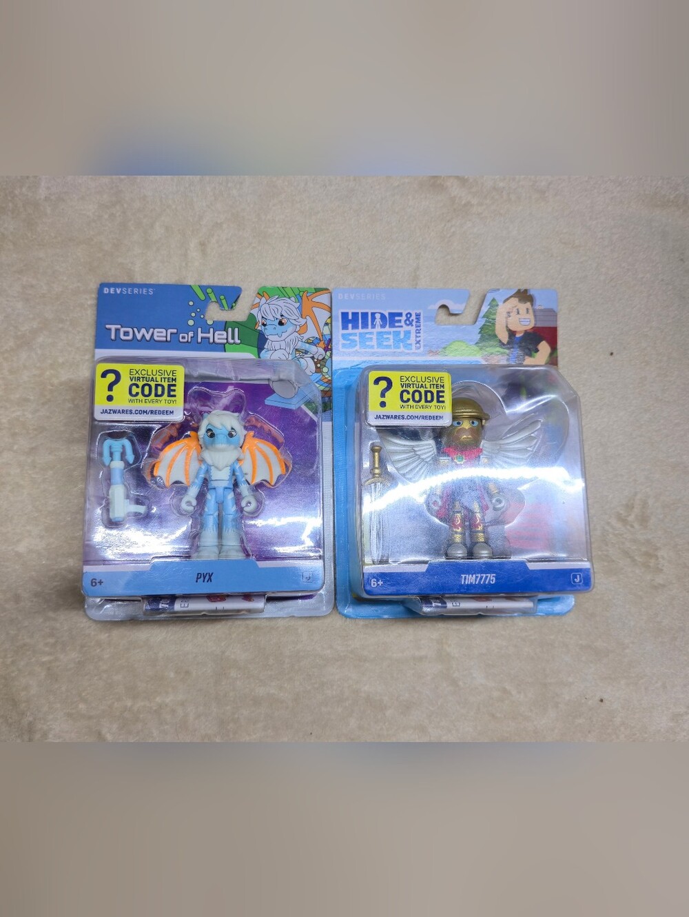 Lot of 2 NIP Roblox Figurines with Codes and Accessories Jazwares Tower of Hel